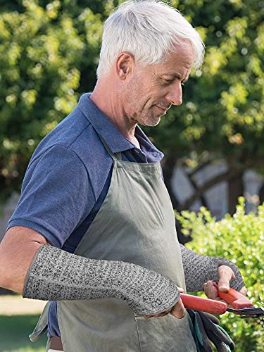 SATINIOR Cut Resistant Sleeves Protective Arm Sleeves Safety Arms Protection Sleeves with Thumb Hole for Garden Kitchen