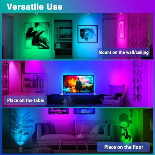 URTOM 6W RGBW Uplighting Indoor Color Changing Up Lights Indoor with Remote Dimmable LED Spot Lights for Home Aluminum Acc...
