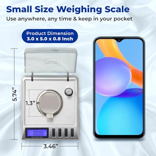 AWS Gemini-20 Milligram Scale 20g x 0.001g–Digital Jewelry/Lab Scale for Powder, Gold, Gems – Includes Calibration Weight...