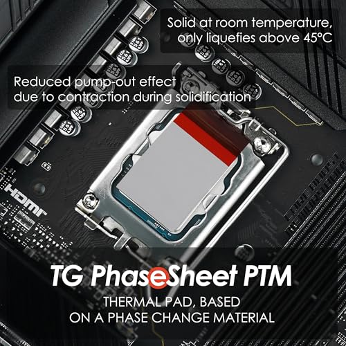 Thermal Grizzly - PhaseSheet PTM (50x40mm)- High Performance Thermal pad with Phase Change Material | Durable, not electri...