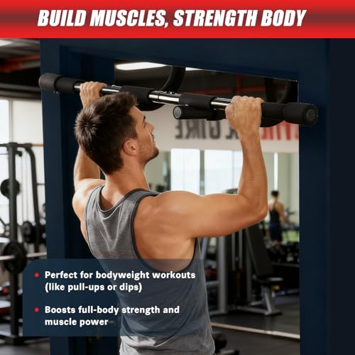 Esakoya Pull Up Bar for Doorway, Portable Pull-up Bar for Strength Training, Body Fitness Workout Bar With Thickened Stee...