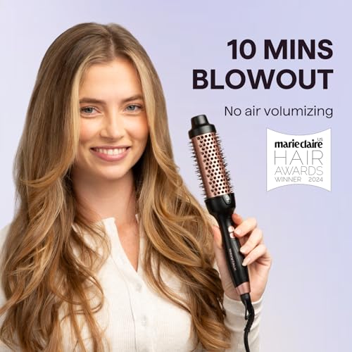 Wavytalk Updated Version Thermal Brush for Blowout Look, Blowout Express 1.5 Inch Ionic Thermal Round Brush Makes Hair Smo...
