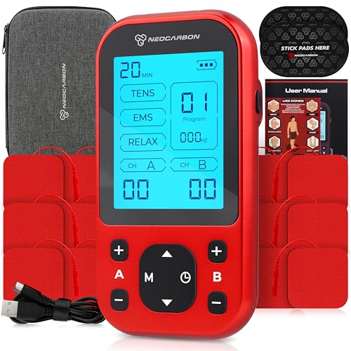 TENS Unit Muscle Stimulator Pro for Back Pain Relief, Shoulder Recovery and Physical Therapy, Electronic EMS Massager Mach...
