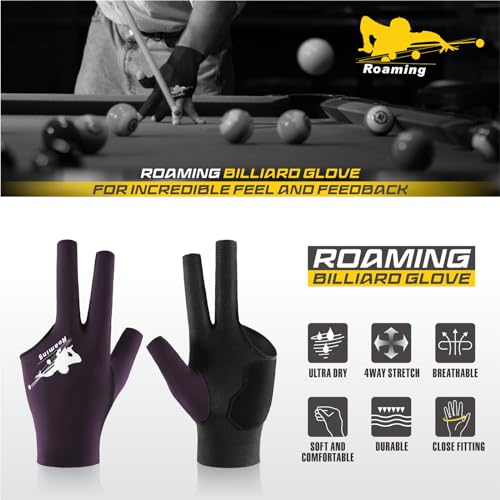 Roaming Billiard Shooters Carom Pool Snooker Cue Sport Glove Fits on Left or Right Hand for Men Women