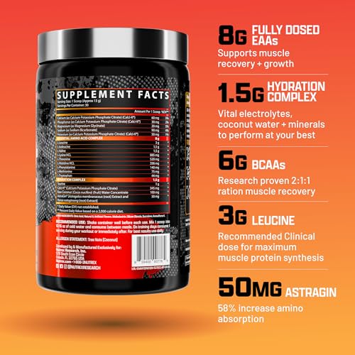 Nutrex Research EAA Hydration | EAAs + BCAAs Powder | Muscle Recovery, Strength, Muscle Building, Endurance | 8G Essential...