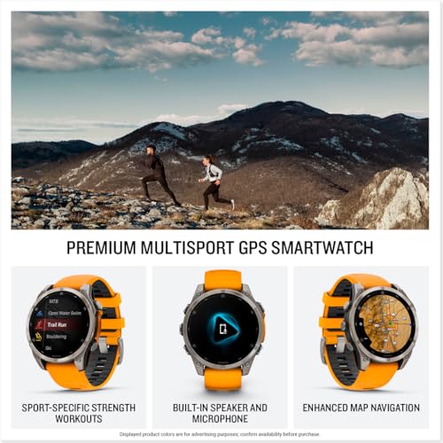 Garmin fēnix® 8 – 47 mm, AMOLED, Sapphire, Premium Multisport GPS Smartwatch, Long-Lasting Battery Life, Dive-Rated, Buil...