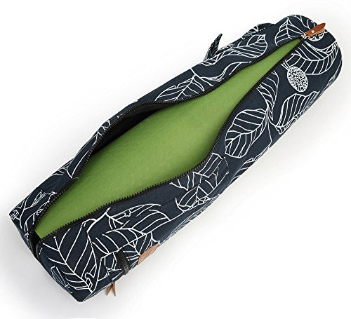 ELENTURE Canvas Yoga Mat Bag with Adjustable Strap & Pockets, Full-Zip Travel Gym Tote for Women & Men, Fits 1/4" & 1/3" T...