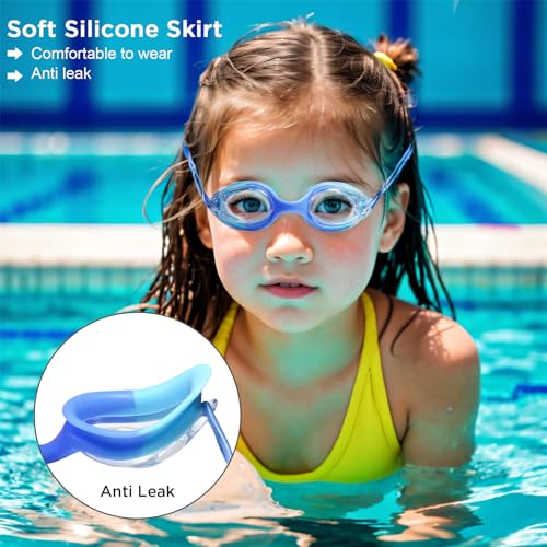 Berallo Kids Swim Goggles, 2 Pack Full Protection Swimming Goggles No Leaking Anti-Fog Child Age 3-14