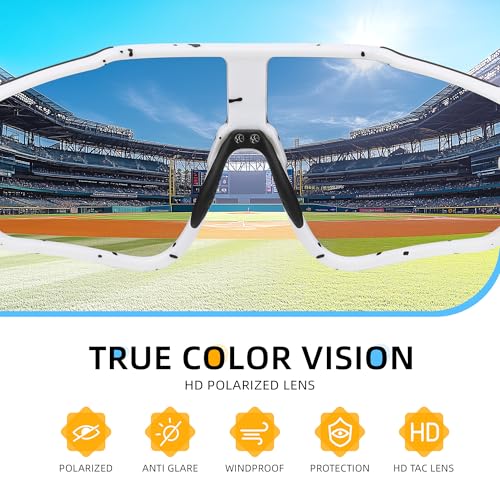 Kegrimi Kids Baseball Polarized Sunglasses: Sports Sunglasses for Boys Girls 3-12 Youth Sun Glasses for Cycling Running
