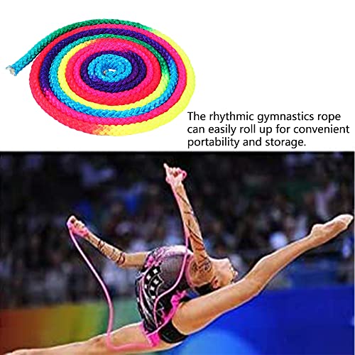 Watris Veiyi Rhythmic Gymnastics Rope - 2.8m/110in Rainbow Rhythmic Arts Training Jumps Rope