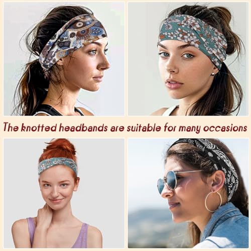 obeoby 8 Pack Headbands for Women, Boho Style Headbands Non Slip Fashion Wide Hairband Boho Outfits Accessories for Women ...