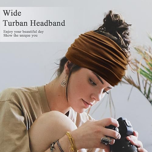 Sefiinh Wide Headbands For Women Stretch Headband Boho Head Bands Women's Hair Band Turban Workout Hairband Accessories 6 ...