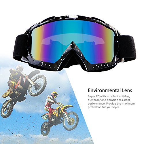 4-FQ Motorcycle Goggles Dirt Bike Goggles Windproof ATV Dustproof Racing GogglesScratch Resistant Ski Goggles Protective S...