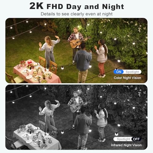 Solar Security Cameras Wireless Outdoor, 2K Pan/Tilt 360° View Solar/Battery Powered WiFi Cameras for Home Security with A...