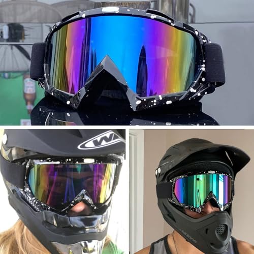 4-FQ Motorcycle Goggles Dirt Bike Goggles Windproof ATV Dustproof Racing GogglesScratch Resistant Ski Goggles Protective S...