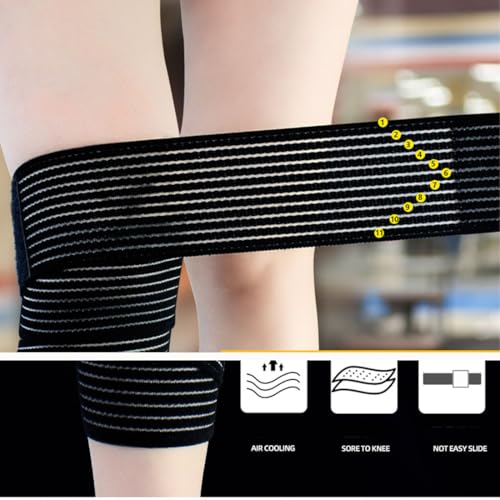 Extra Long Elastic Knee Wrap Compression Bandage Brace Support for Legs, Plantar Fasciitis, Stabilising Ligaments, Joint P...