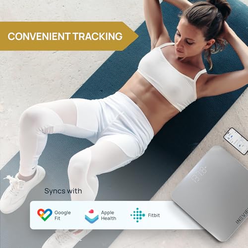 INEVIFIT Smart Bathroom Scale, Highly Accurate Bluetooth Digital Bathroom Body Weight Scale, Precisely Measures Weight & B...