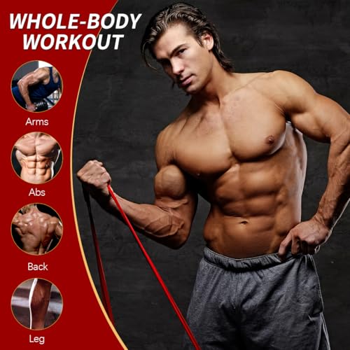 WHATAFIT Resistance Bands,Pull Up Assist Bands Set with Handles, Exercise & Workout Bands with Door Anchor for Men & Women...