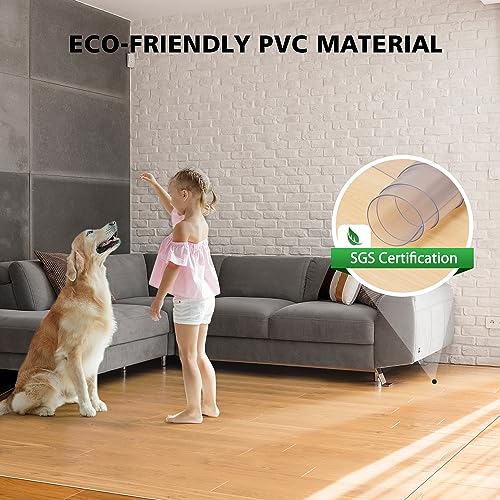 FURKIT Floor Mats for Home, 5'×7' Clear Area Rug for Dining Room, Durable Non-Slip Hard Floor Living Room Rug, PVC Waterpr...
