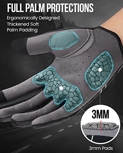 Tanluhu Cycling Gloves Mountain Bike Gloves Biking Gloves for Men Women Outdoor Full Finger Workout Gloves Touch Screen An...