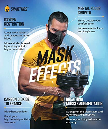 Sparthos High Altitude Mask - Simulate High Altitudes - for Gym, Cardio, Fitness, Running, Endurance and HIIT Training [16...