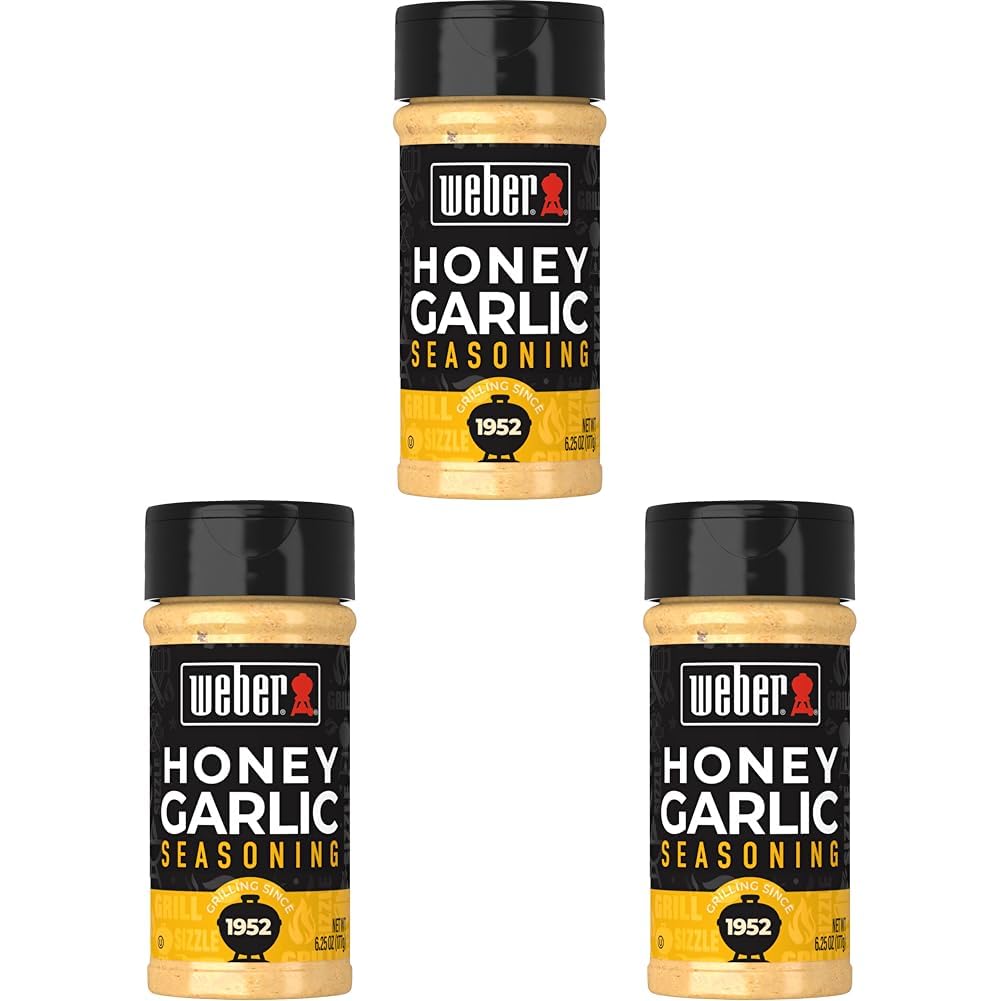Weber Honey Garlic Rub, 6.25 Ounce Shaker (Pack of 3)