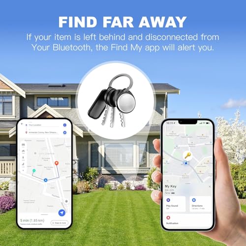 4 Pack Tracker Tags [Apple MFi Certified] Bluetooth Air Tracker Pair with Apple Find My (iOS Only) Smart Tracking Tags Key...