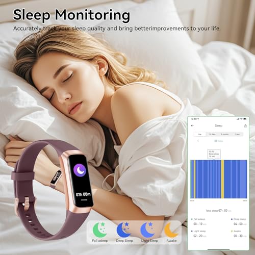 APPBYER Fitness Tracker with 24/7 Heart Rate, Blood Oxygen Blood Pressure Sleep Monitor, Activity Trackers 6 ATM Waterproo...