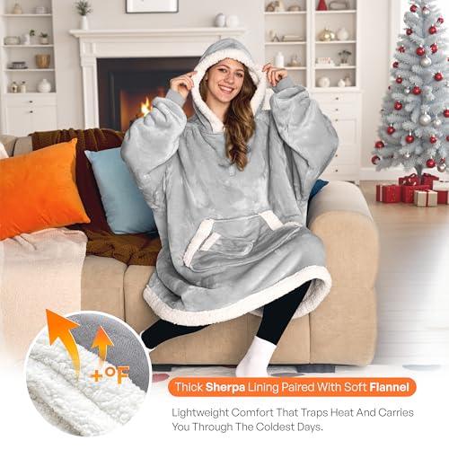 Giggling Getup Wearable Blanket Hoodie for Women and Men Gifts for Women Mom Wife Sherpa Fleece Hooded Blanket Sweatshirt ...