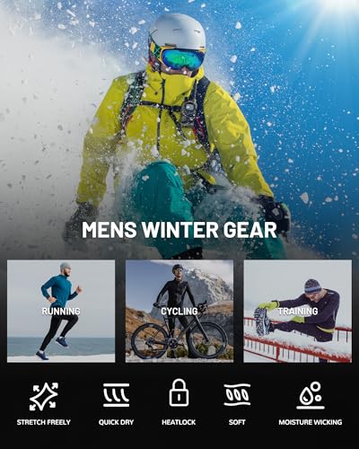 Runhit Men's Thermal Compression Shirt Fleece Lined Long Sleeve Thermal Shirts Athletic Base Layer Top Cold Weather Gear