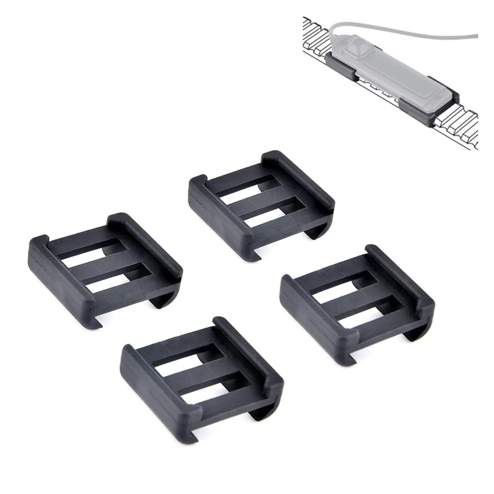 Zamudam Tactical Flash Light Remote Pressure Switch Mount - Nylon, 27x25mm, Black, 4 Packs, Model: Light Wire Switch Card Slot