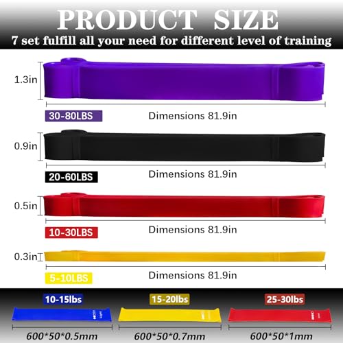 Acull Resistance Bands for Working Out, Pull Up Assistance Bands, Exercise Workout Bands Set for Men Women, Stretch Bands ...