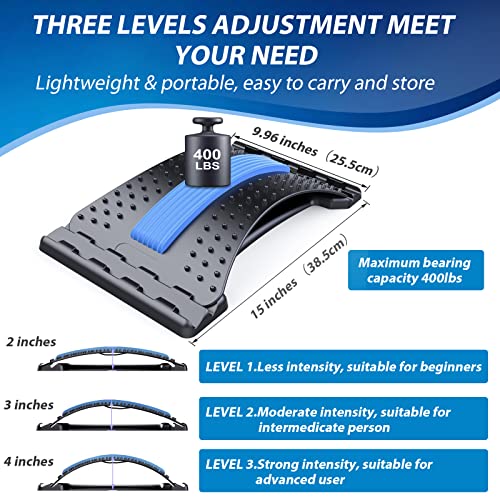 MINOLL Back Stretcher for Lower Back Pain Relief, Multiple Level Adjustable Arch Lumbar Back Cracker Board, Back Cracking ...