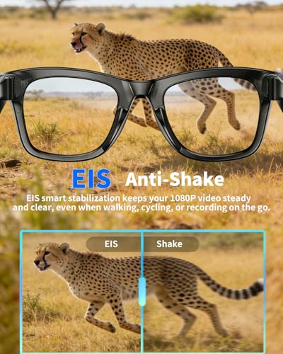 Smart Glasses with Camera & Video 1080P HD, 2K Photo POV AI Camera Glasses, Wearable Video Recording Glasses, Hands-Free F...