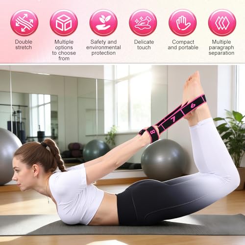 Fitness Resistance Bands with Handles, 2026 Upgrade Fitness Resistance Band for Stretching and Yoga, Fashion Puller Exerci...