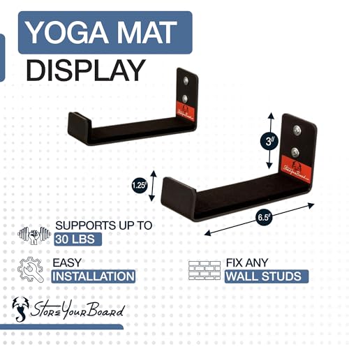 StoreYourBoard Yoga Mat Storage Rack – Yoga Mat Holder Wall Mount for Foam Rollers, Resistance Bands, Fitness Accessories,...