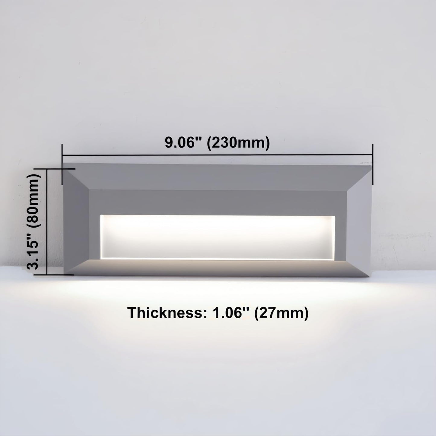 Zonk Led Outdoor Indoor Stair Lights  Line Voltage 110-240V 2W Landscape Pathway Step Light  9Inch Non-Dimmable 4000K Ip65 Waterproof Stairway Lighting  Deck Lights  Retaining Wall Lights  3 Pack