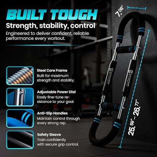 Syncfit Twister Arm Trainer with Adjustable 5 Resistance Levels (40–120 lbs), 4 Springs, Anti-Slip Handles, Carry Bag - Ch...