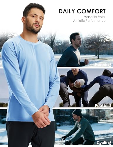 Boladeci Men's Thermal Underwear Tops Fleece Lined Base Layer Long Sleeve Shirts for Cold Weather
