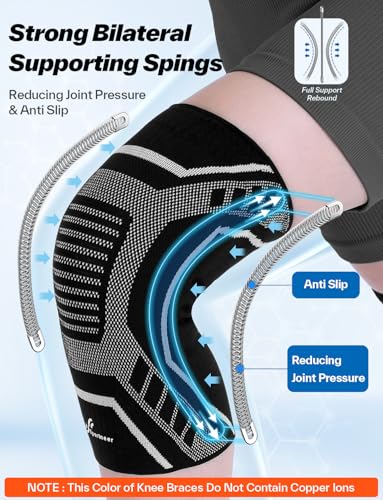 Sportneer Knee Brace with Dual Side Stabilizers – Maximum Support Compression Knee Sleeve for Men & Women, Anti-Slip Knee ...