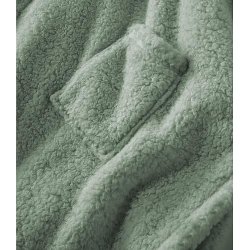 CUBRIDGE Wearable Blanket Sherpa Poncho Office Work Warm Cozy Shawl Blanket,Plush Cape Wrap for Adults