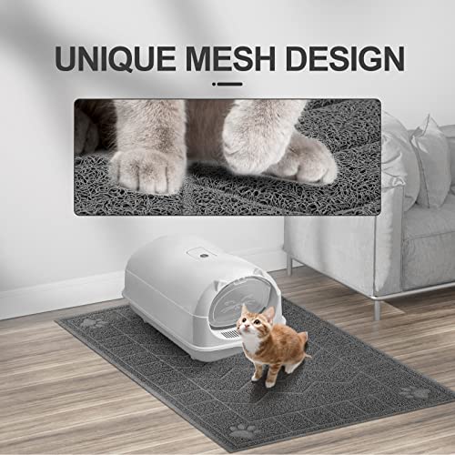 Motsamla Cat Litter Mat, Litter Trapping Mat Soft on Kitty Paws, 47" x 35" Kitten Litter Box Mat for Cleaner Floors, Water...