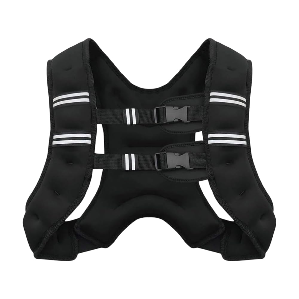 Weighted Vest with Reflective Strips for Fitness Training Workout, Strength Training, Running, Muscle Building, Weight Loss, Weightlifting (20lb Lycra fabric)