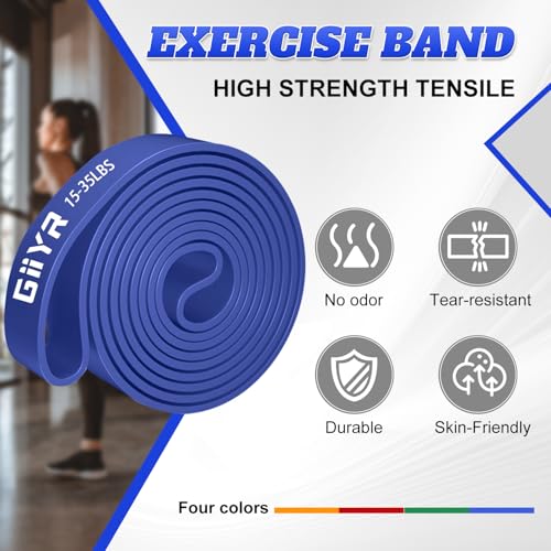 Giiyr Resistance Bands Set for Men & Women - 4 Levels Exercise Band with Door Anchor, Pull Up Bands for Strength Training,...