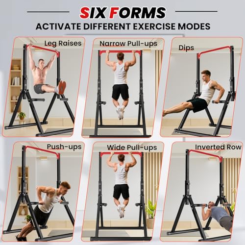 DOBESTS Power Tower Pull Up Bar Free Standing, Adjustable Foldable Pull Up Station, Home Gym Strength Training Equipment 7...