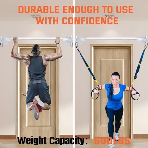 HWOOUSA Pull Up Bar Wall Mounted-Heavy Duty Joist Mounted Pull Up Bar-Premium Strength Training Pull-Up Bars-Fast and Easy...