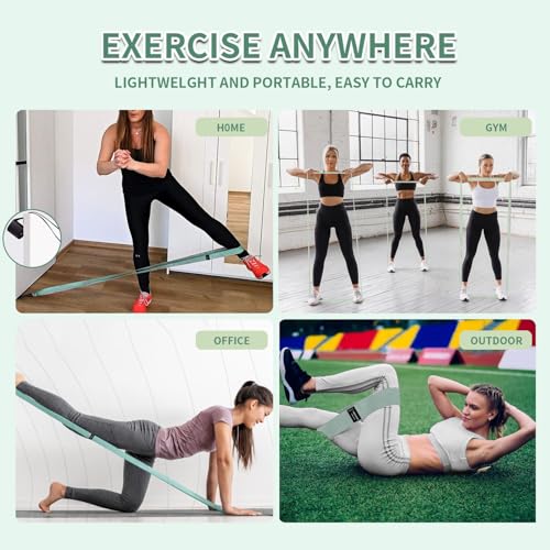 HIMESPORNER 9 PCS Fabric Resistance Bands Set for Working Out, Non-Slip Exercise Booty Bands for Women & Men Leg and Glute...