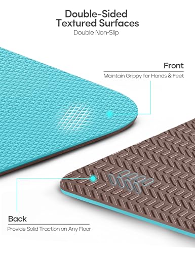 Heathyoga Eco Friendly Non Slip Yoga Mat, Body Alignment System, SGS Certified TPE Material - Textured Non Slip Surface an...