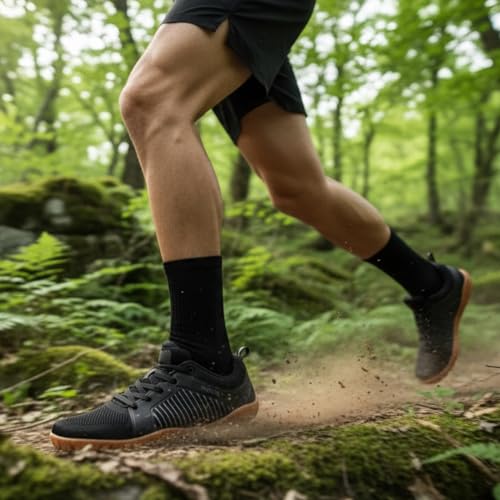 WHITIN Men's Barefoot Trail-Running Shoes | Wide Toe-Box | Zero-Drop Sole | Optimal Traction