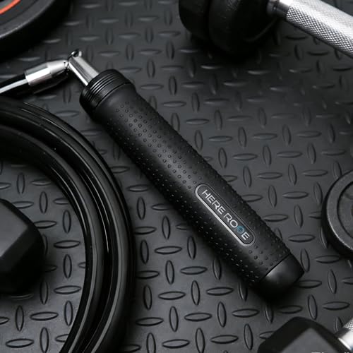 Weighted Jump Rope 1LB for Men & Women - Heavy Duty 11mm Steel Cable, Metal Handles with Smooth Spin, Comfortable Grips & ...